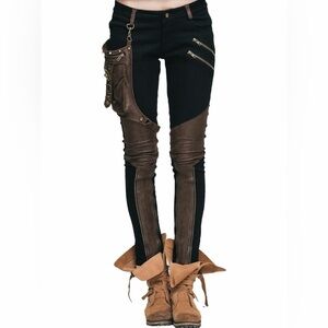 Devil’s Fashion Blade Steampunk Pants with Decorative Thigh Holster